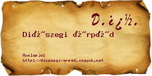 Diószegi Árpád névjegykártya
