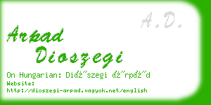 arpad dioszegi business card